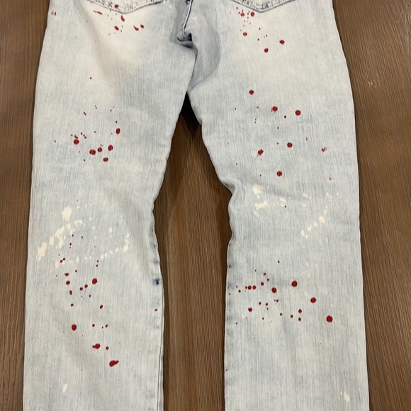 Waimea Paint Splatter Black Distressed Motto Denim skinny fit Jean size 20 - Picture 16 of 16